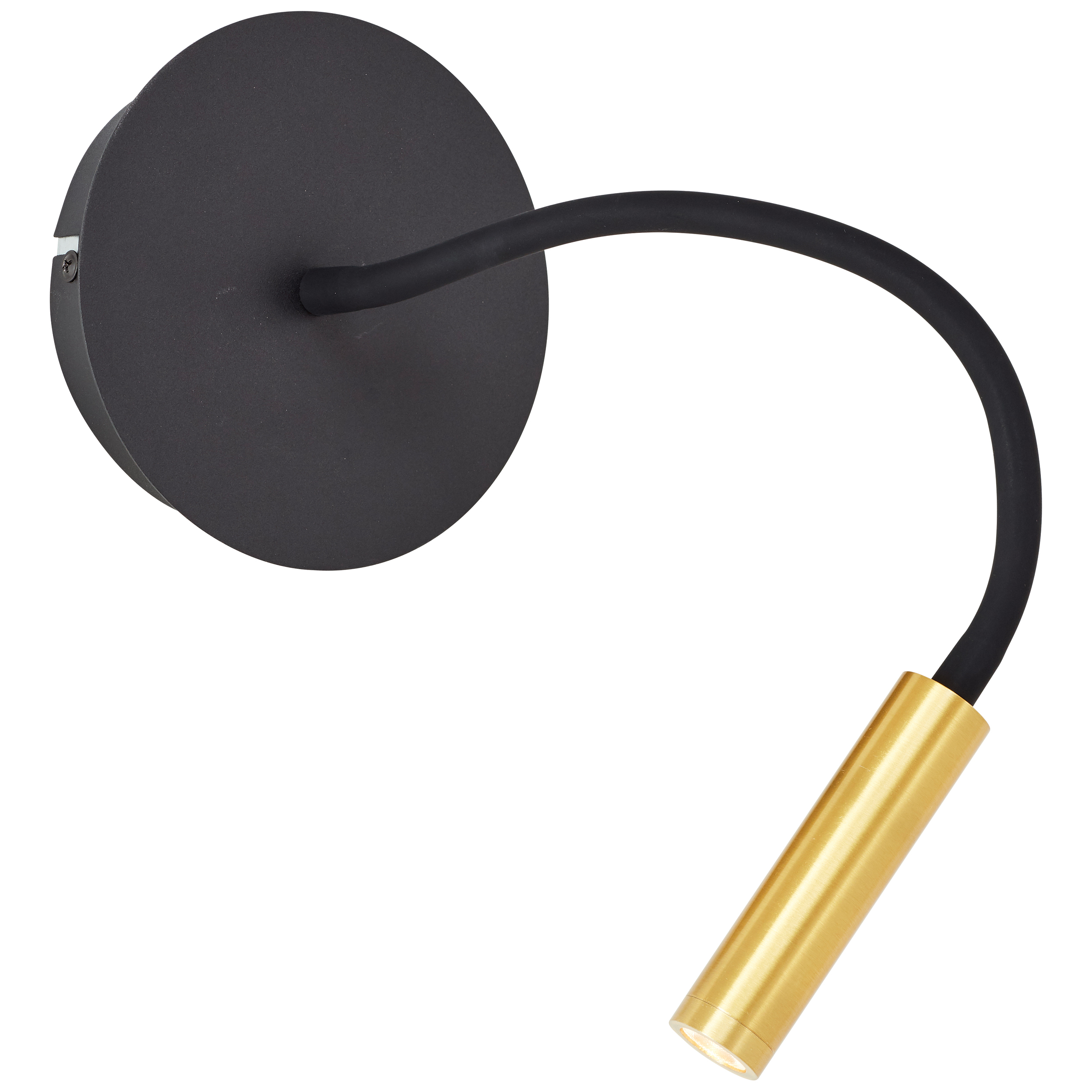 Jutta LED Wandspot mit Flexarm und Schalter sand schwarz/matt gold
