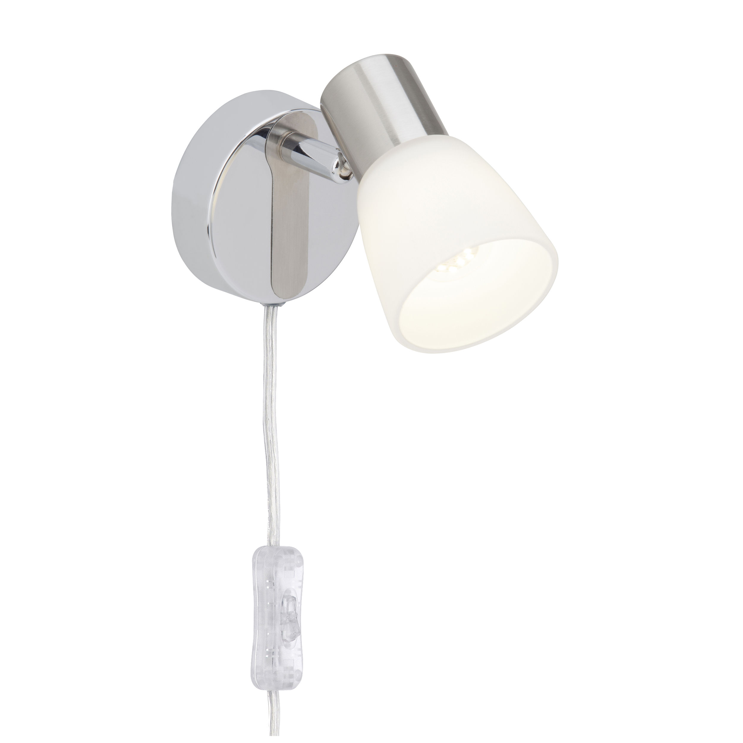 Janna LED Wall Spot Lead and Switch iron/chrome/white