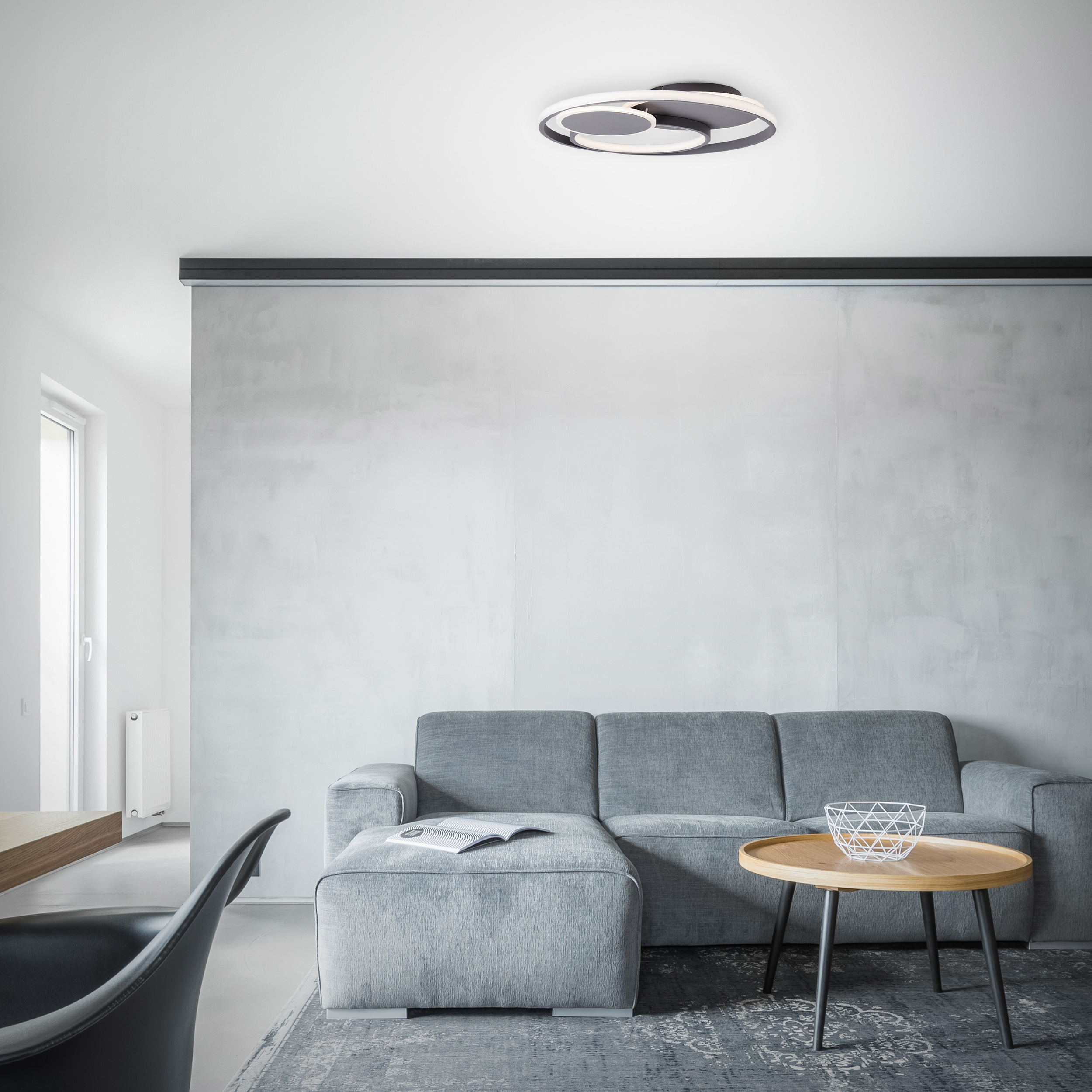 Runda LED ceiling light 50cm dark grey matt | G99371/22