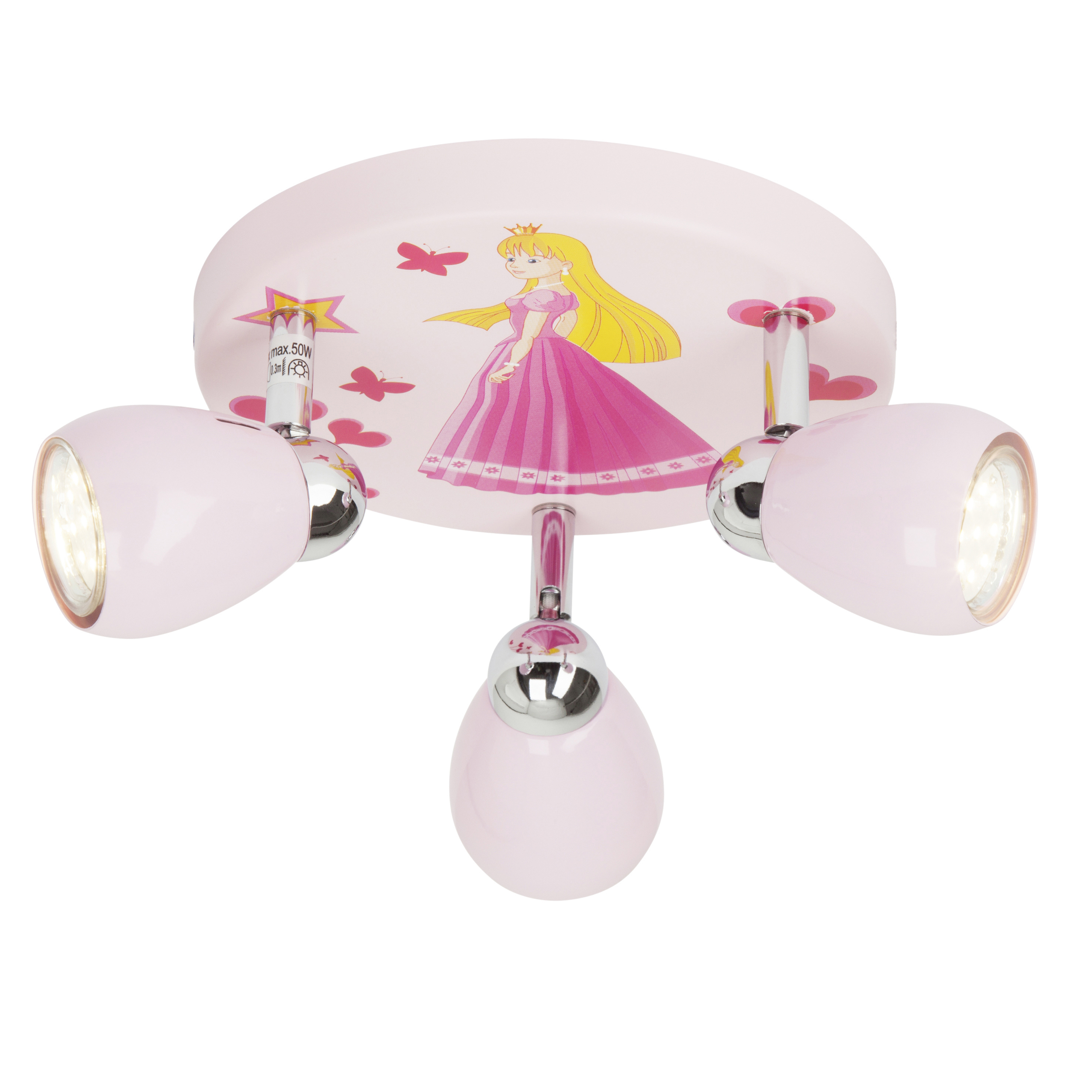 Princess LED Spotrondell 3flg rosa