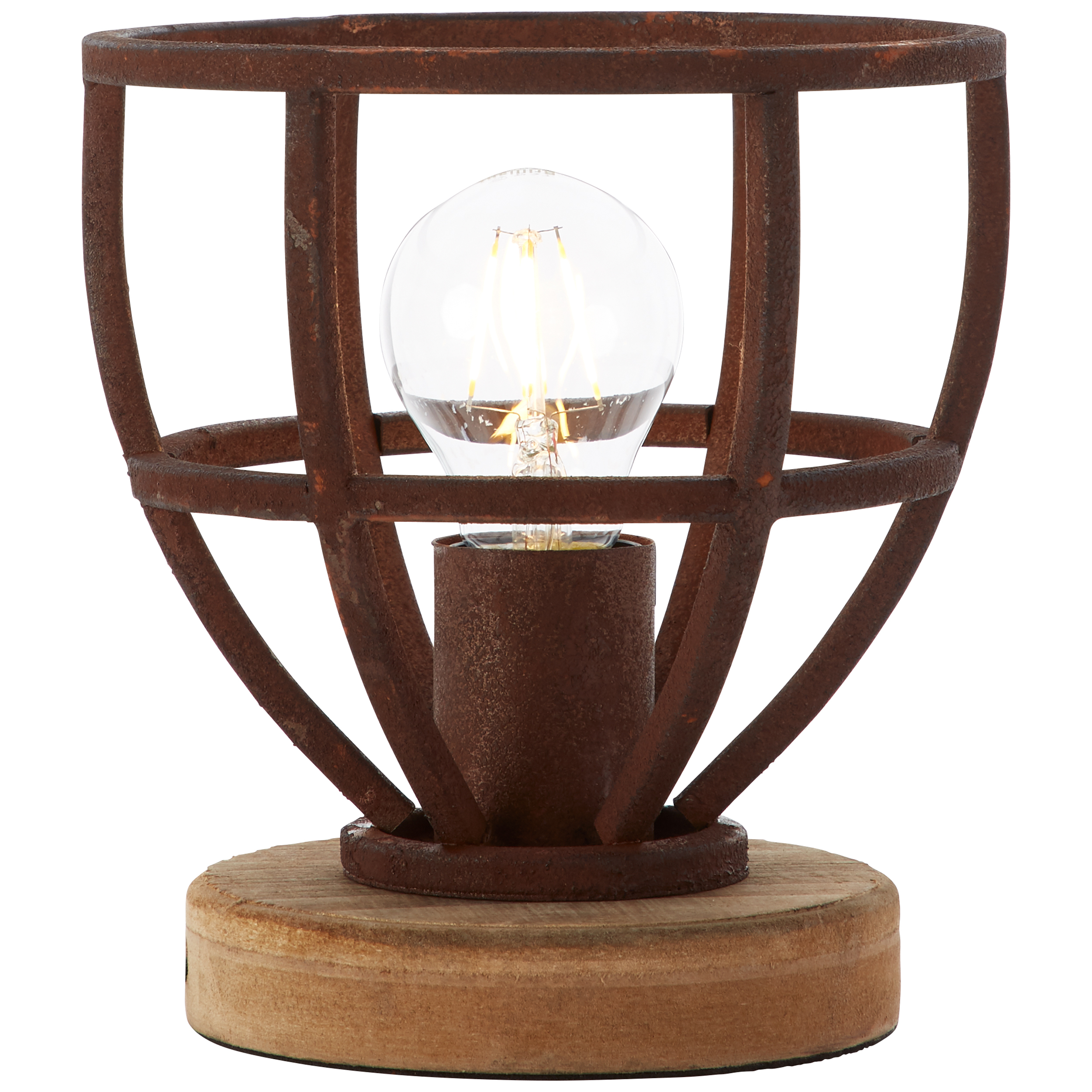 Matrix Wood Table Lamp 18cm rust coloured