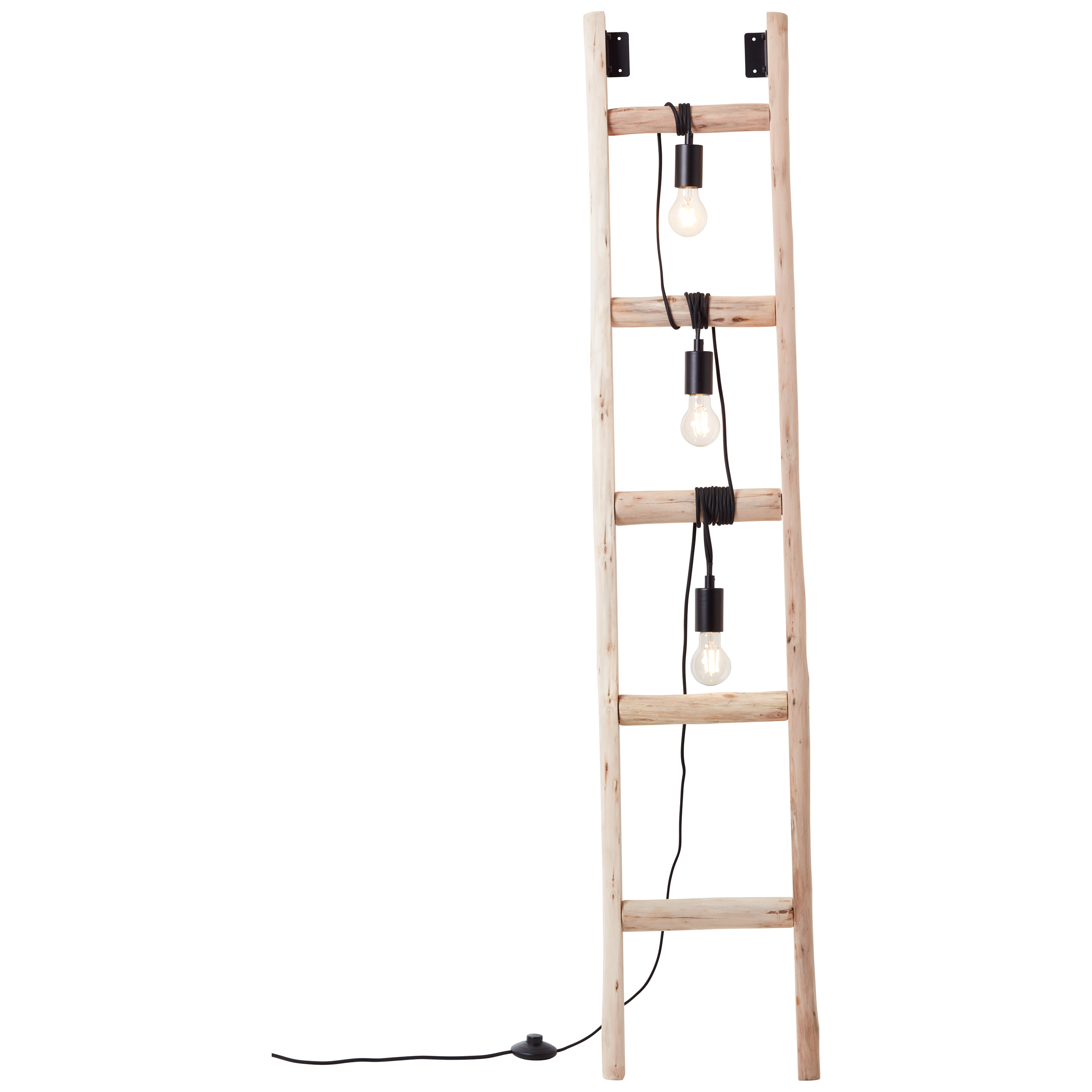 Stehleuchten Ladder schwarz/holz Holz/Metall