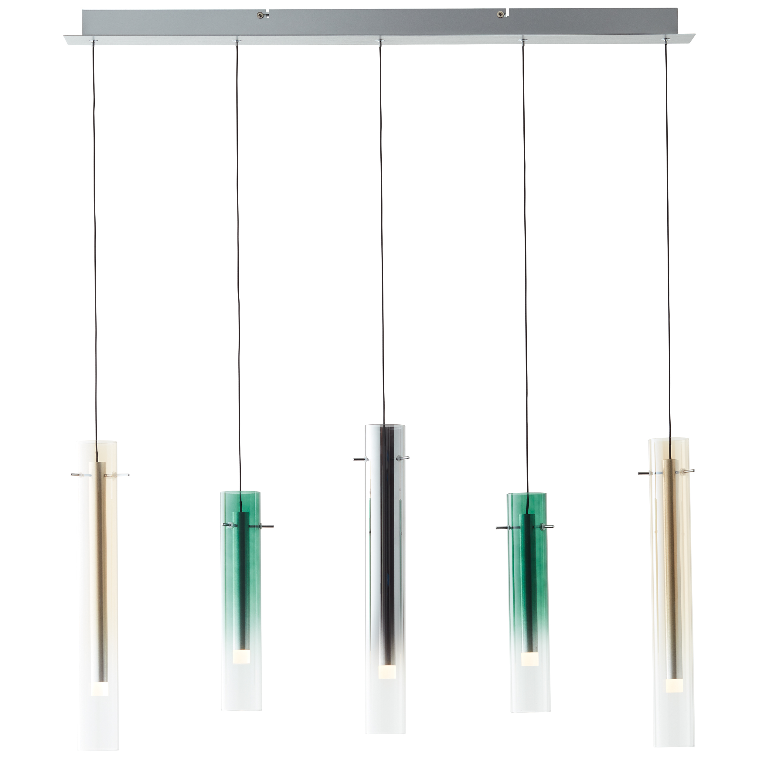 Inez Pendant Lamp 5-light chrome/multicoloured