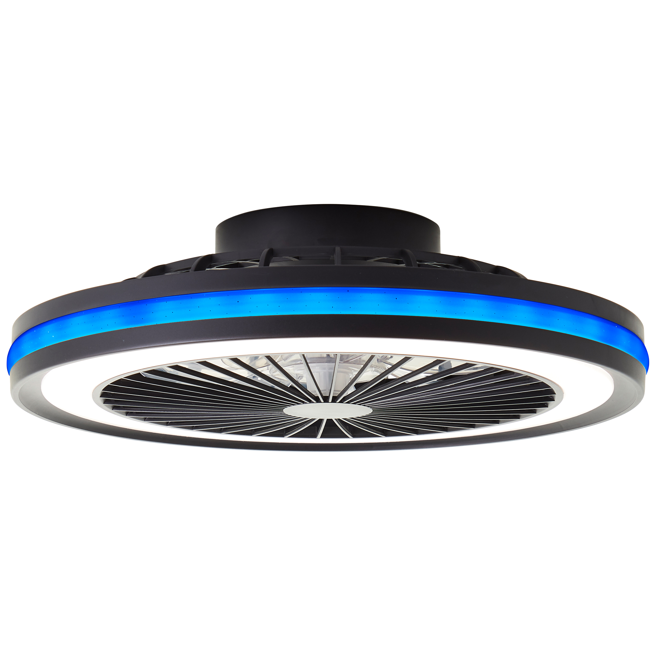 Palmero LED Deckenleuchte 46,5cm mit Ventilator schwarz | G99280/06